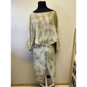 OH MY GAUZE cotton Relaxed Fit matching pants set top Lagenlook Boho S/M